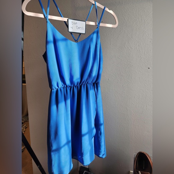 Spring blue short dress - Picture 3 of 4